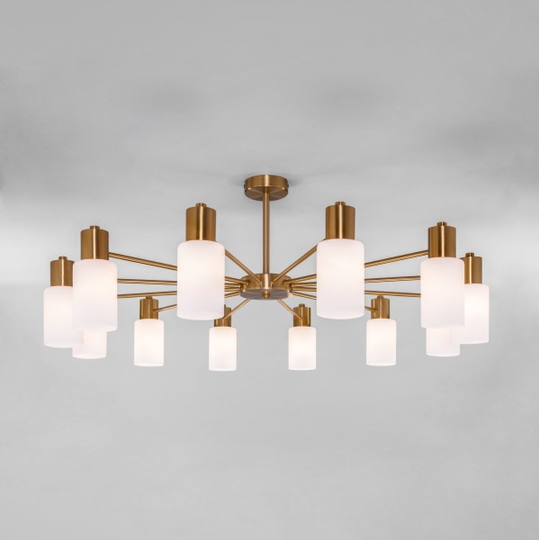 Умная потолочная люстра со стеклянными плафонами 70160/12 латунь