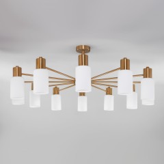 Умная потолочная люстра со стеклянными плафонами 70160/12 латунь