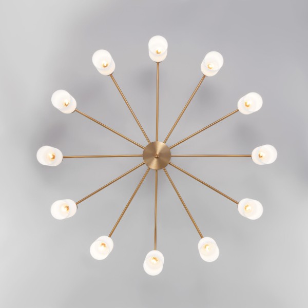 Умная потолочная люстра со стеклянными плафонами 70160/12 латунь