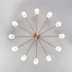 Умная потолочная люстра со стеклянными плафонами 70160/12 латунь