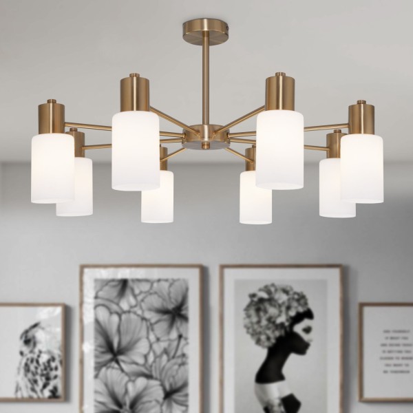 Умная потолочная люстра со стеклянными плафонами 70160/12 латунь