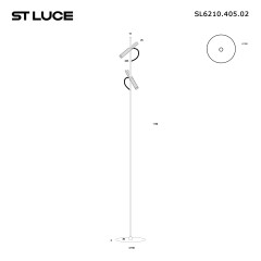 SL6210.405.02 Светильник напольный ST-Luce Черный/Черный, Золотистый LED 2*3W 3000K LILT