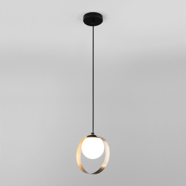 Подвесной светильник со стеклянным плафоном 50205/1 черный/бронза