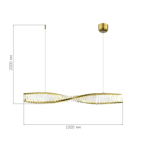 SL6205.313.01 Светильник подвесной ST-Luce Латунь/Прозрачный LED 1*21W 4000K ELICA