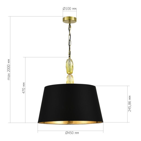 SL1759.303.03 Светильник подвесной ST-Luce Латунь/Черный E27 3*40W LINGOTTI