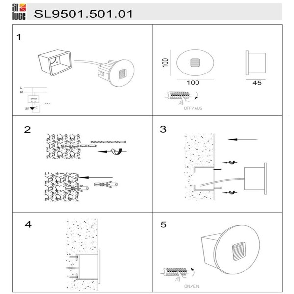 SL9501.501.01 Светильник уличный настенный ST-Luce Белый LED 1*1W 4000K VISANO