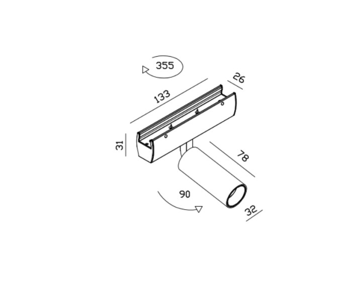Светильник трековый поворотный BARREL 5W CRD-S-0022-W Cordini	