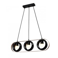 Люстра подвесная Е27 3*60W черный+медь MD.21744-3-P-BK+CP