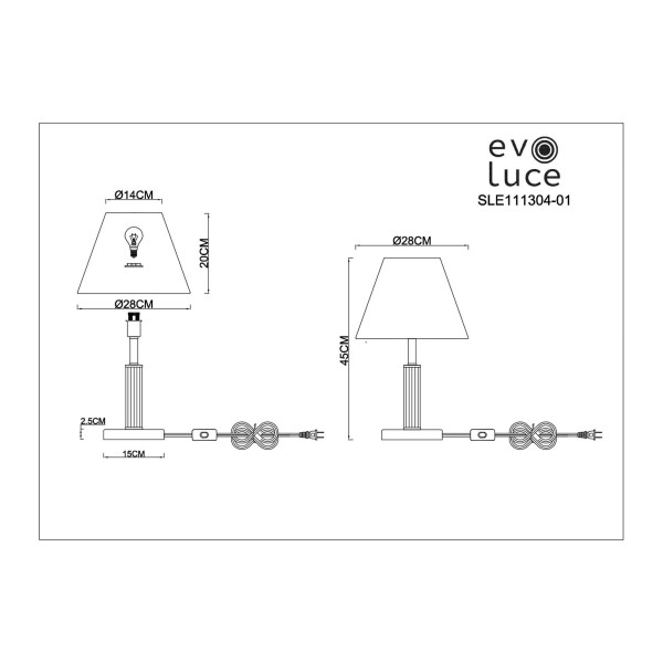 SLE111304-01 Прикроватная лампа Хром/Белый E14 1*40W MONZA