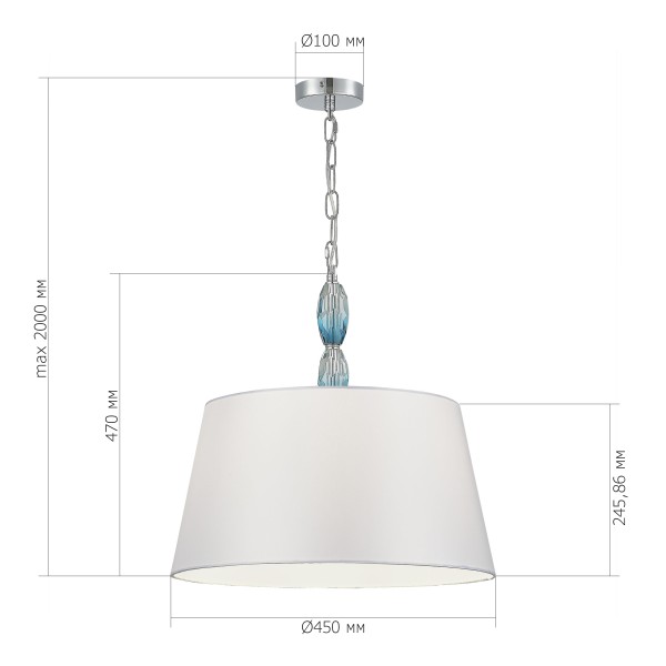 SL1759.103.03 Светильник подвесной ST-Luce Хром, Голубой/Белый E27 3*40W LINGOTTI