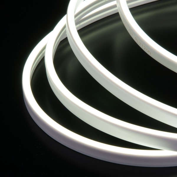Светодиодный гибкий неон 24 В 10 Вт/м 120 Led/м 2835 IP65, холодный белый 6500K, 5м 24V 10W 120Led 2835 IP65