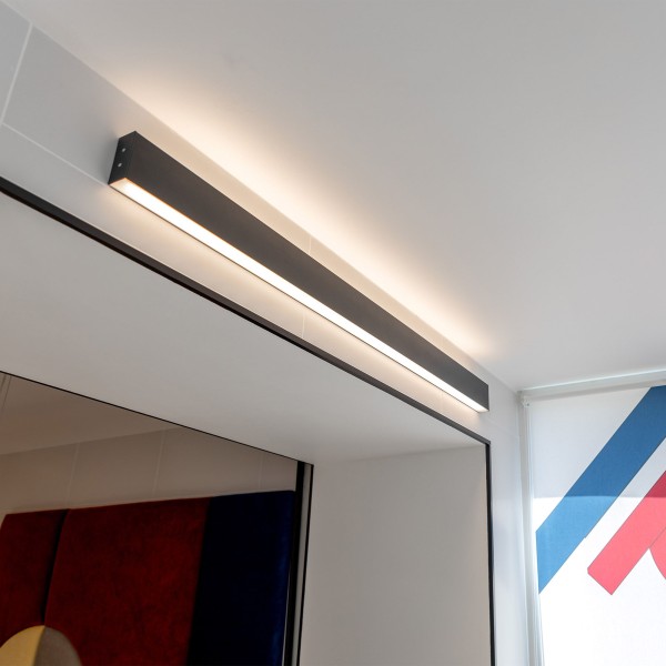 Линейный светодиодный накладной двусторонний светильник 103см 40Вт 3000К черный LSG-02-2-8*103-32-3000-MSh