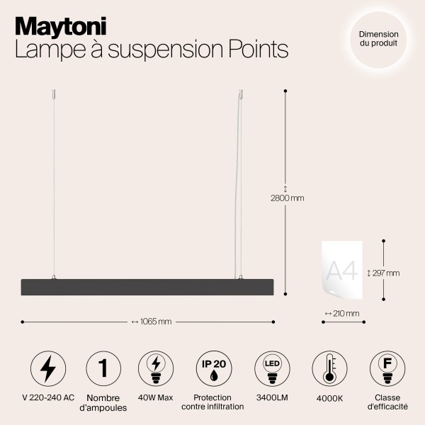 Подвесной светильник Technical P050PL-L40B4K